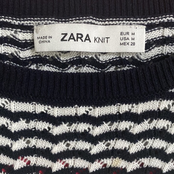 ZARA multi colored graphic knit top, size M - Picture 2 of 4